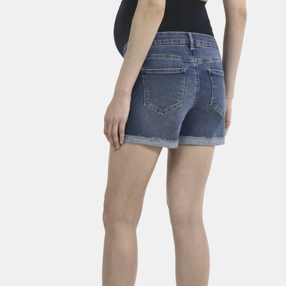 🔥4X$25 Time and Tru Women's Maternity Roll Cuff Shorts Size L - Picture 2 of 12